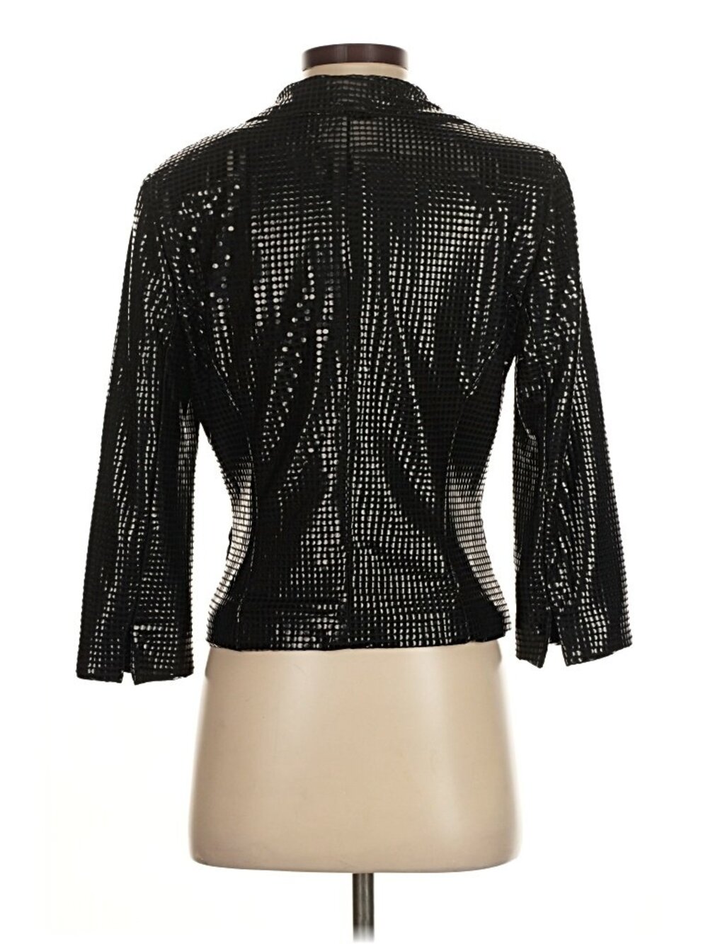 Vintage Alberto Makali Black Textured Blazer Sz 4 micro stud embellished blazer - Picture 3 of 6